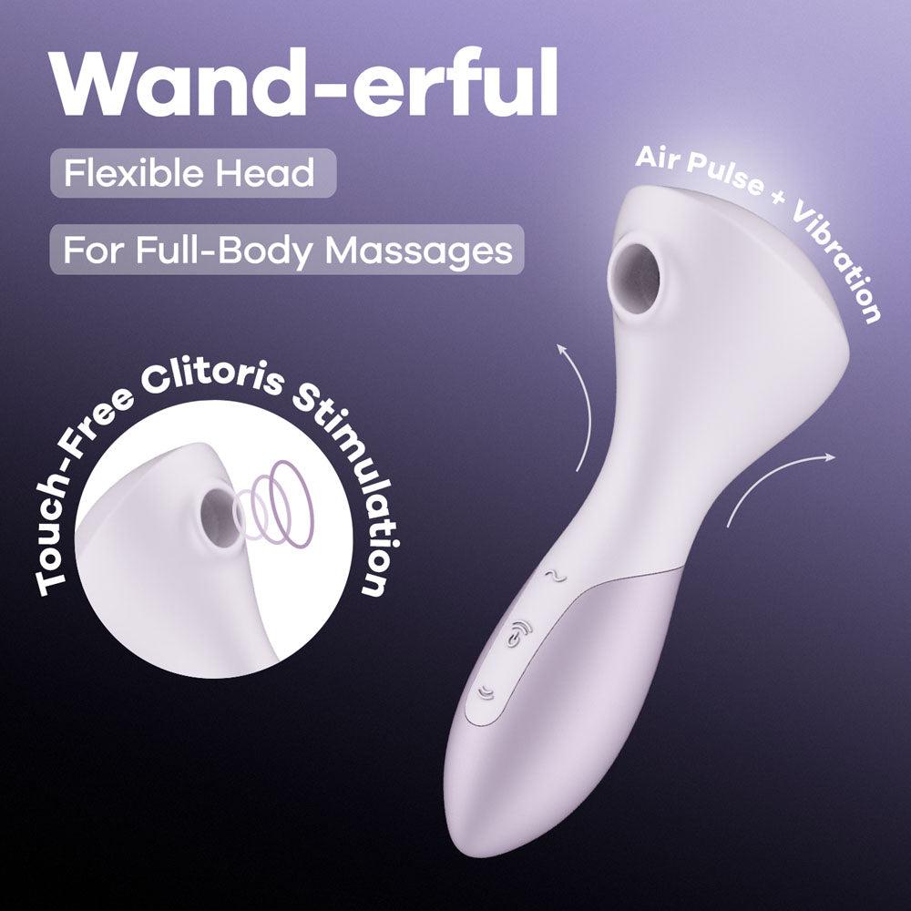 Satisfyer Wand-erful Rechargeable Air Pulse Wand Massager - - Clit Ticklers and Pulsators