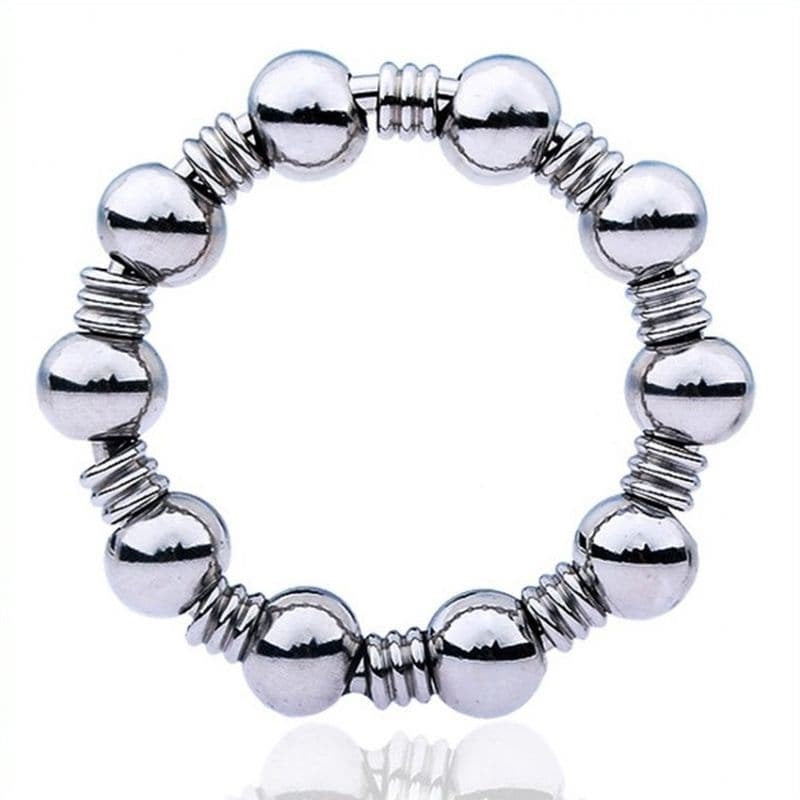 Beaded Steel Cockring - - Cock Rings