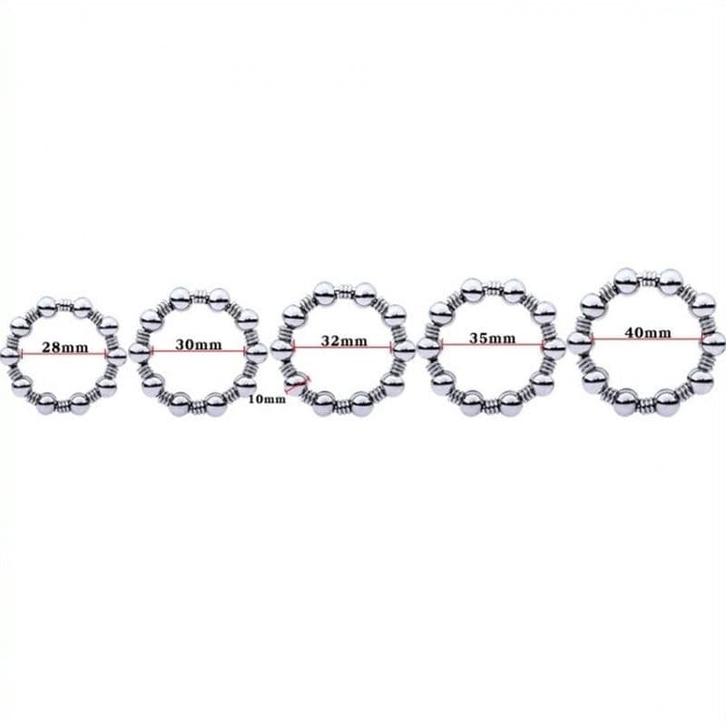 Beaded Steel Cockring - - Cock Rings