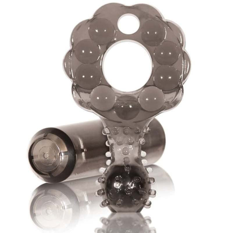 Zero Tolerance Crossbones Mighty Marble Single Bullet Smoke - - Vibrating Cock Rings
