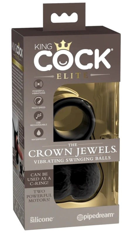 King Cock Elite The Crown Jewels Vibrating Silicone Balls - - Ball and Cock Toys