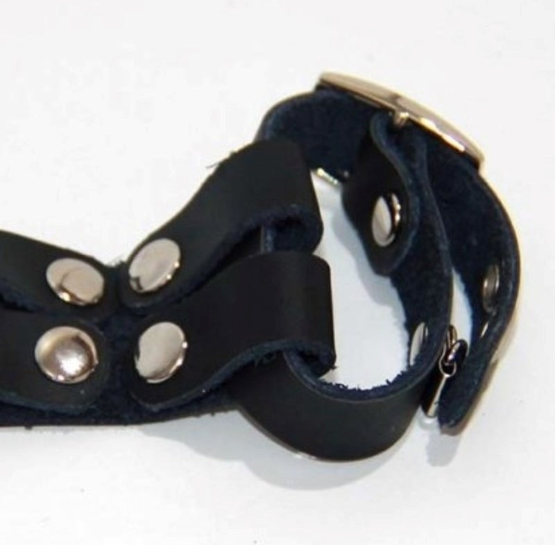 Leather and Metal Cock Ring - - Cock Rings