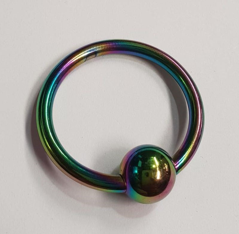 Rainbow Penis Head Glans Ring with Ball - - Cock Rings