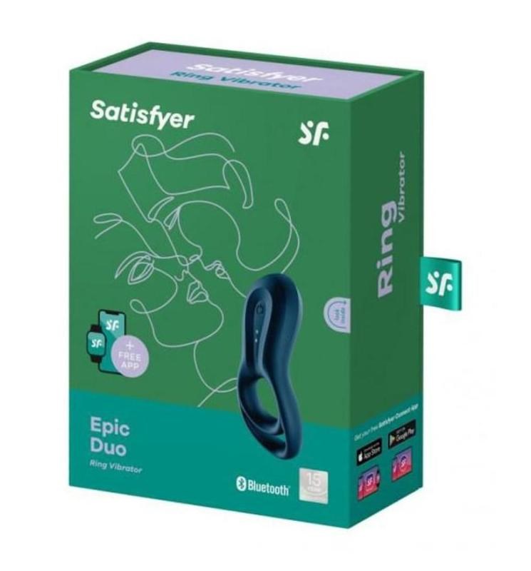 Satisfyer Epic Duo Ring Navy - - Vibrating Cock Rings