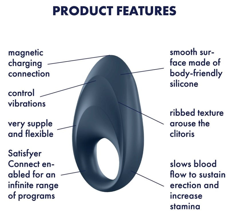 Satisfyer Mighty One App Controlled Vibrating Cock Ring - - Cock Rings