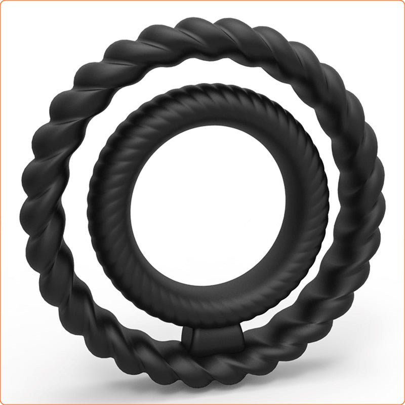 Silicone Dual Textured Penis Ring - - Ball and Cock Toys