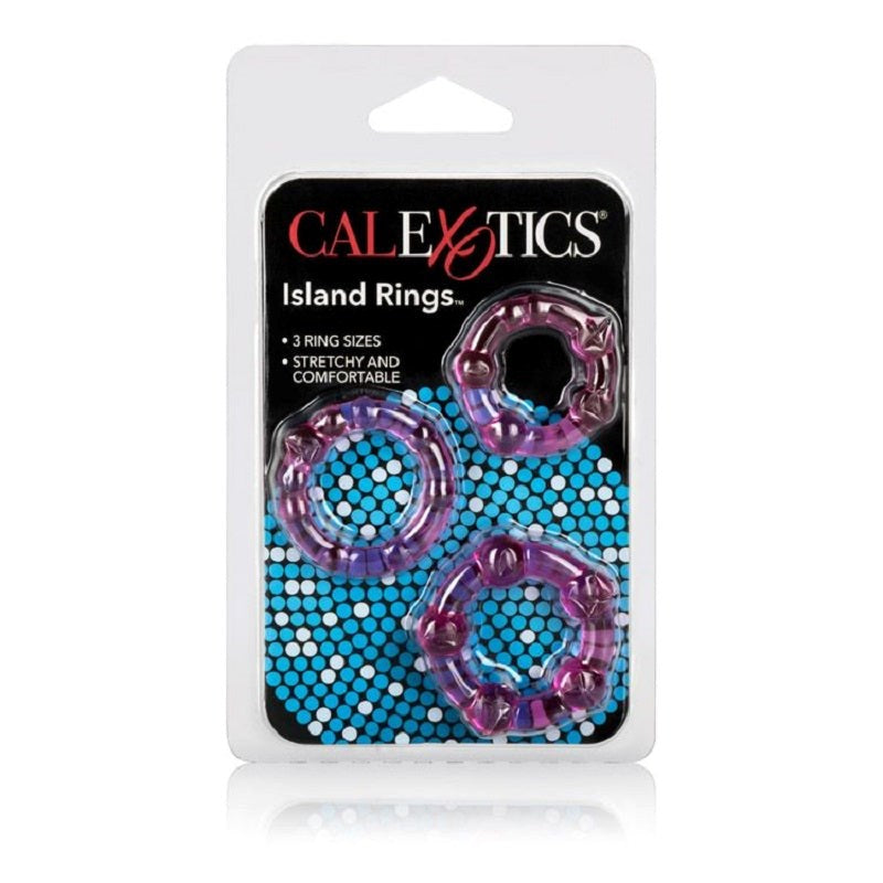 California Exotics Island Silicone Stretchy Cock Rings - - Cock Rings