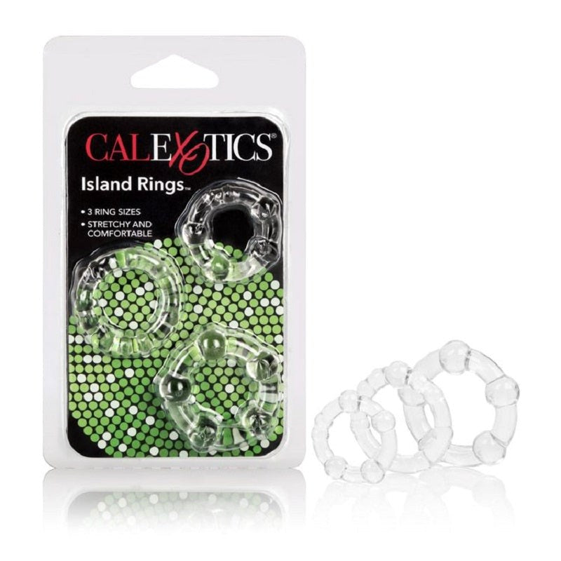 California Exotics Island Silicone Stretchy Cock Rings - - Cock Rings