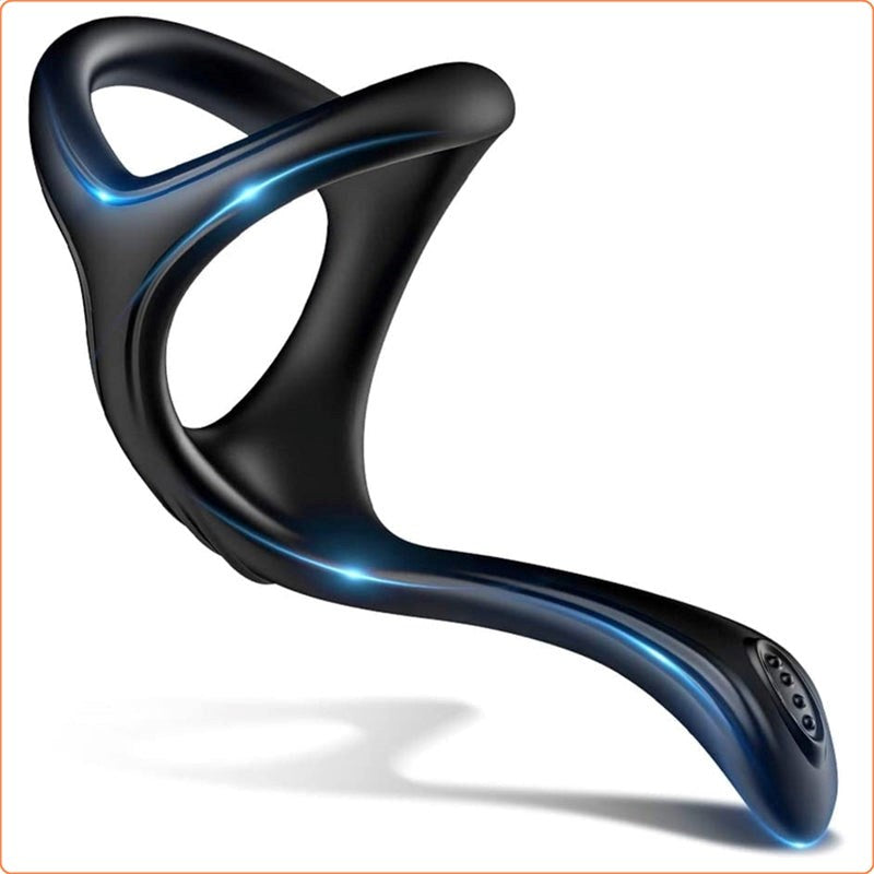 Silicone Triangle Penis Ring with Teasing Tail - - Ball and Cock Toys