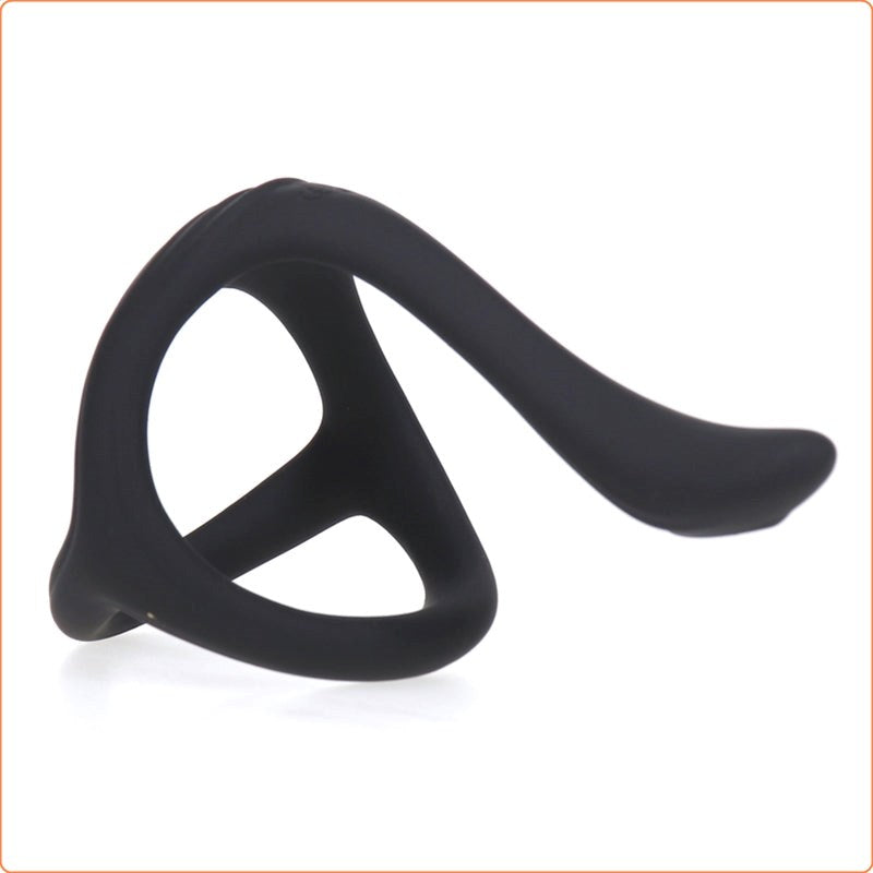 Silicone Triangle Penis Ring with Teasing Tail - - Ball and Cock Toys