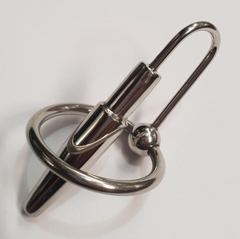 Solid Metal Cock Plug with Glans Ring Xtra Large - - Penis Plugs