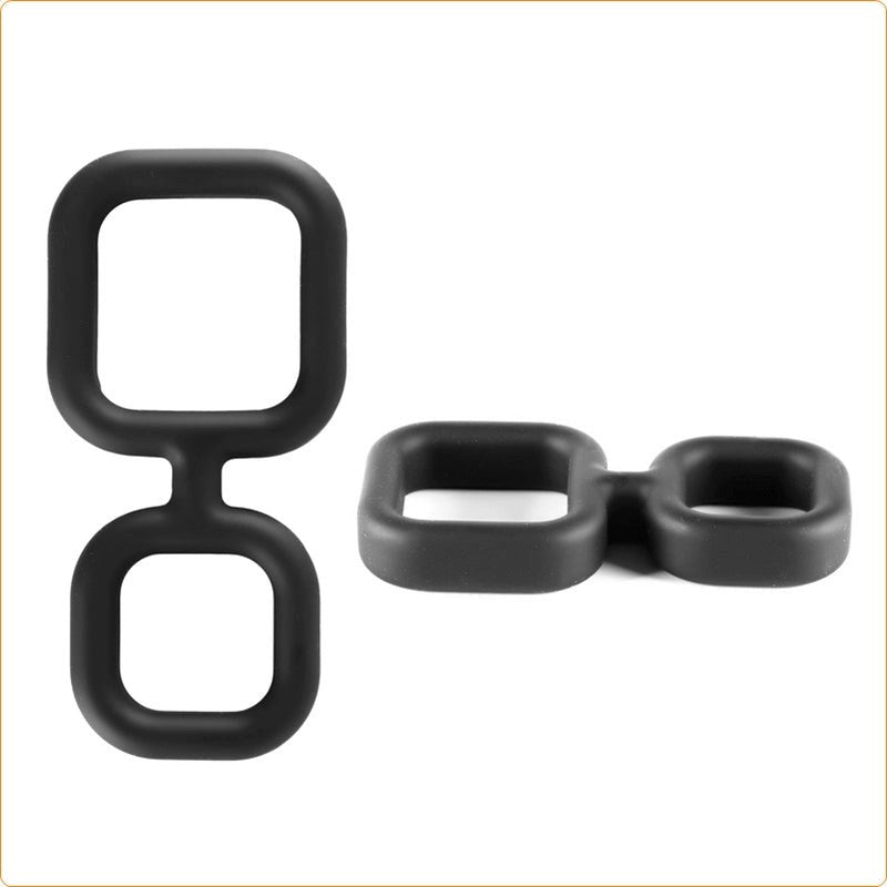 X-MEN Liquid Silicone Double Ring Cock Ring - - Ball and Cock Toys