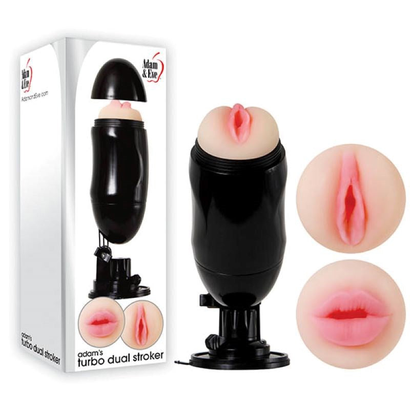 Adam & Eve's Turbo Dual Stroker - Indulge in Realistic Fellatio Fantasies - - Masturbators and Strokers