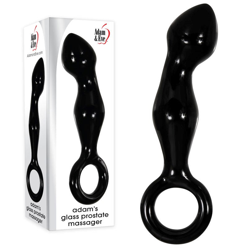Adam & Eve's Sophisticated Black Glass Prostate Massager - - Prostate Toys
