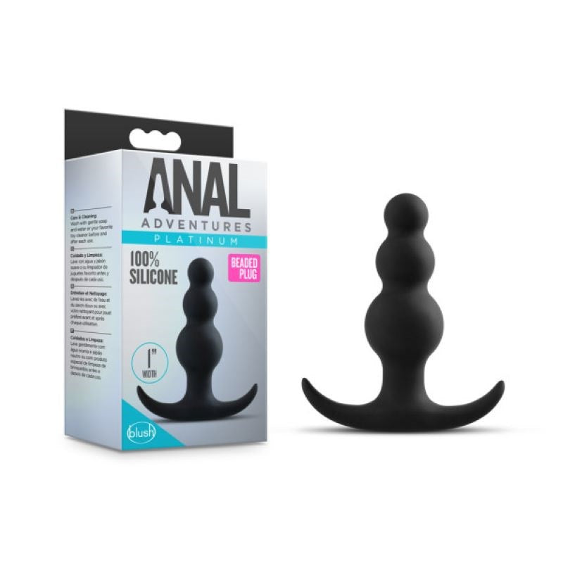 Laugh Out Loud Anal Adventures Platinum Beaded Plug - Three-Bead Delight - - Butt Plugs