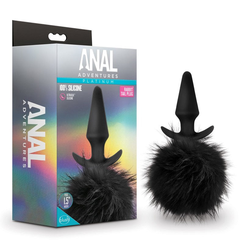 Anal Adventures Platinum Rabbit Tail Plug - Tapered Bliss - - Butt Plugs