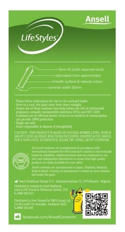 Ansell Lifestyles 12s Form Fit Best Price Sex Toys - - Condoms