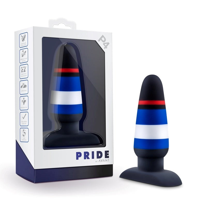 Avant Pride P4 Power Play - Harness-Compatible Silicone Butt Plug - - Butt Plugs