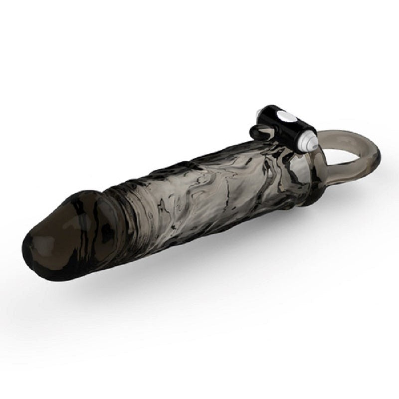Black Warrior Thick Head Vibrating Penis Sleeve - - Pumps, Extenders and Sleeves