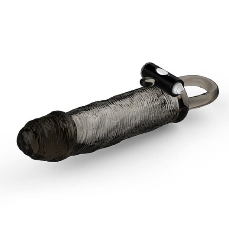 Black Warrior Uncut Vibrating Penis Sleeve - - Pumps, Extenders and Sleeves