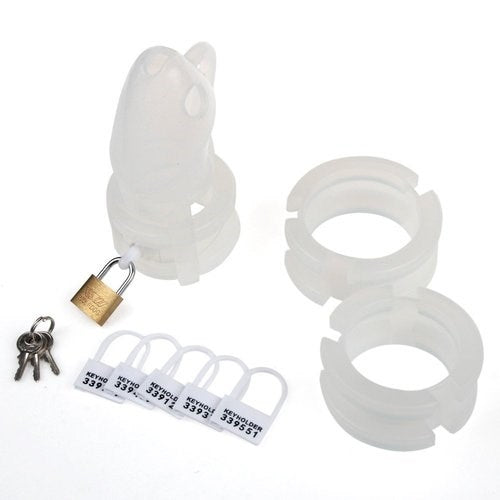 Chastity Cage Silicone Birdlocked-Transparent - - Male Chastity