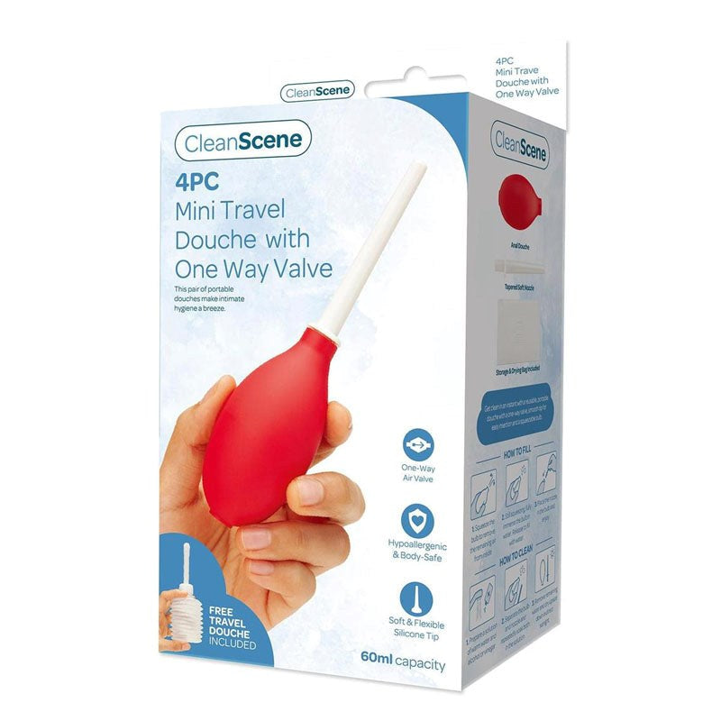 CleanScene 4 Piece Mini Travel Douche Get Harder Today - - Enemas and Douches