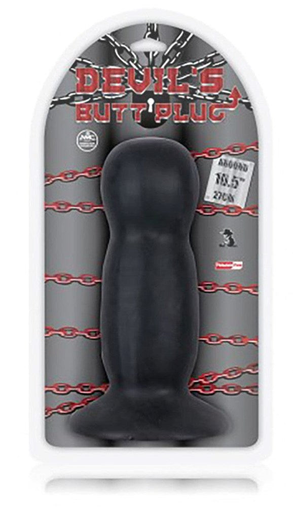 Devil's Butt Plug 10.5 inch Black All Fit Cock Rings - - Butt Plugs