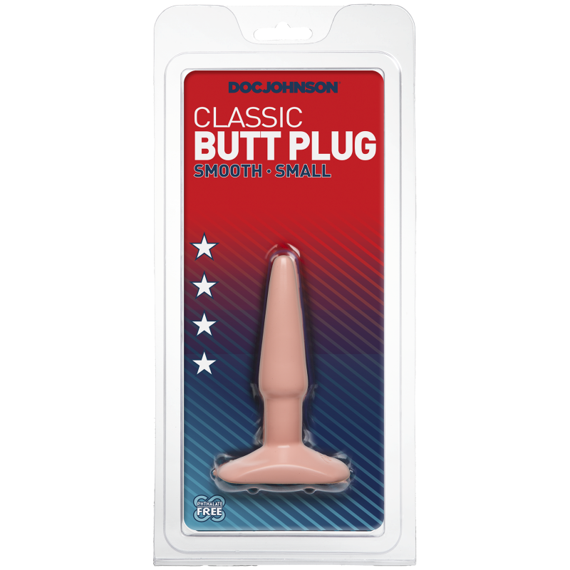 Doc Johnson Classic Butt Plug Smooth Small with Flared Base Safety Design - Butt Plugs