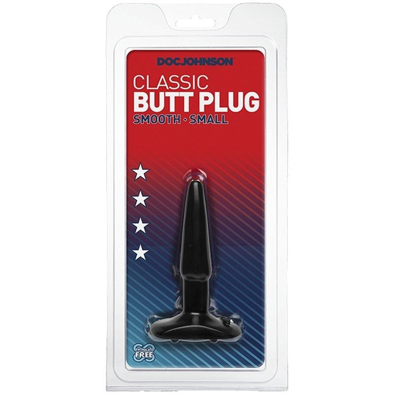 Doc Johnson Classic Butt Plug Smooth Small with Flared Base Safety Design - Butt Plugs