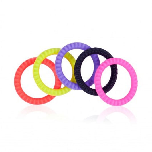 Erection Commander Stretchy Cock Ring 5 Pack - 37mm - Cock Rings