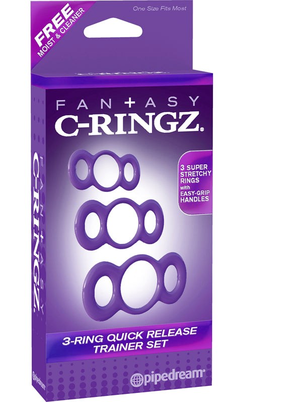 Fantasy C-Ringz 3-Ring Quick Release Trainer Dick Ring - - Cock Rings