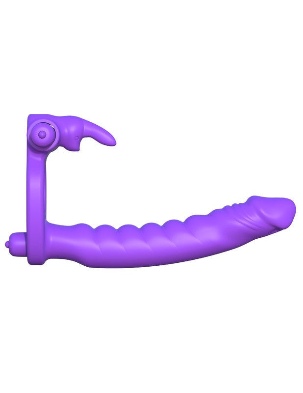 Fantasy C-Ringz Silicone Double Penetrator Rabbit Cock Ring - - Vibrating Cock Rings