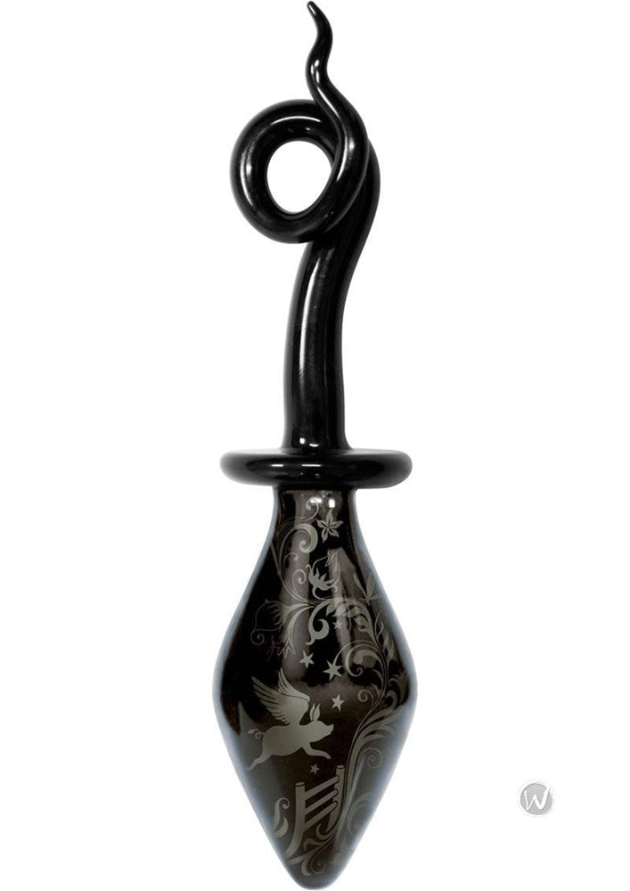 Fashionistas Pig Tail Glass Butt Plug Large - - Butt Plugs