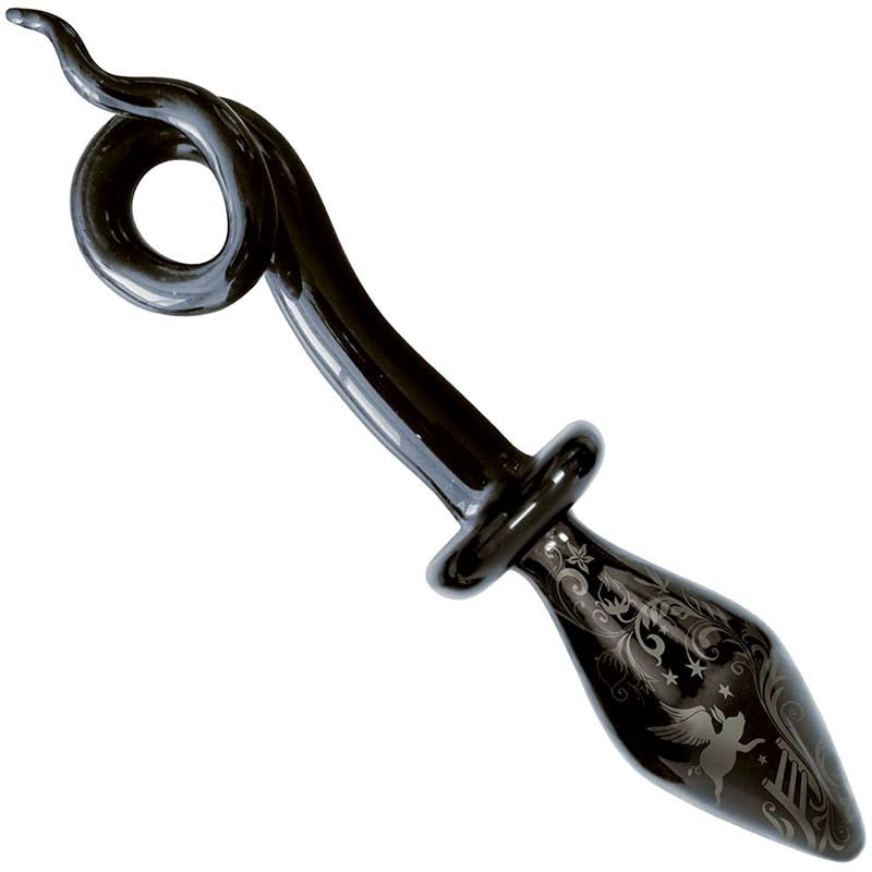 Fashionistas Pig Tail Glass Butt Plug Large - - Butt Plugs