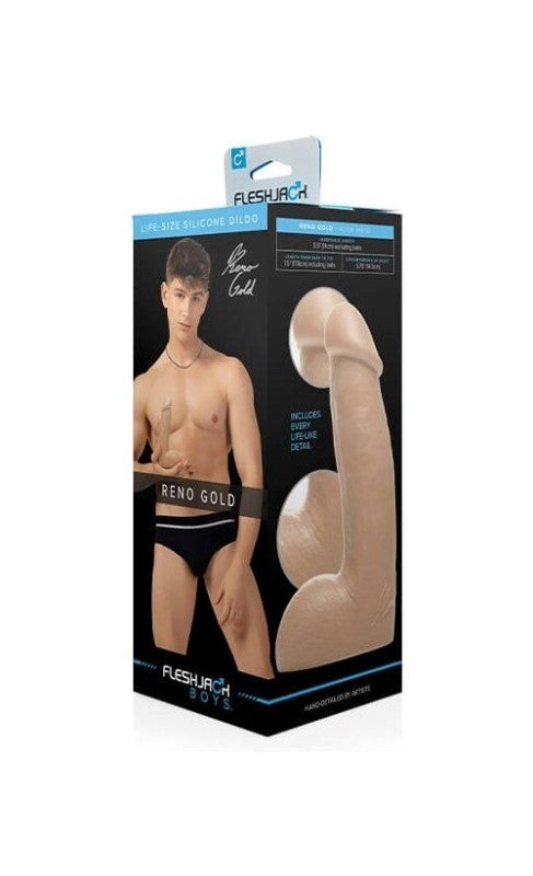 Fleshjack Boys Reno Gold Realistic Looking Dildo - - Masturbators and Strokers