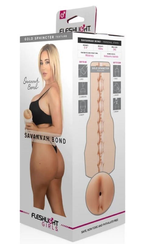 Fleshlight Girls Savannah Bond Gold Sphincter Male Masturbator - - Realistic Butts And Vaginas