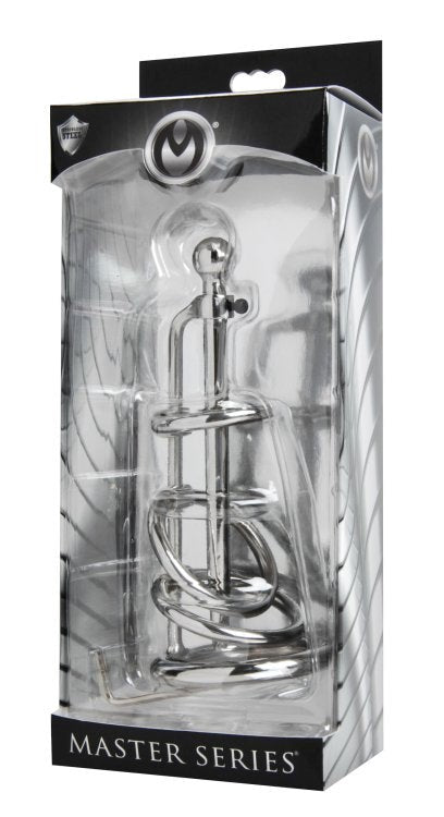 Gates Of Hell Stainless Steel Adjustable Cum Through Sound Cage - - Cock Rings