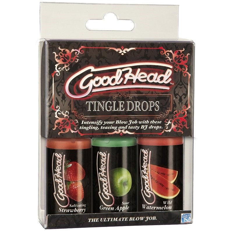 Good Head: Tingle Drops - 3 Pack Next Gen Cock Rings - - Delay and Excite Sprays