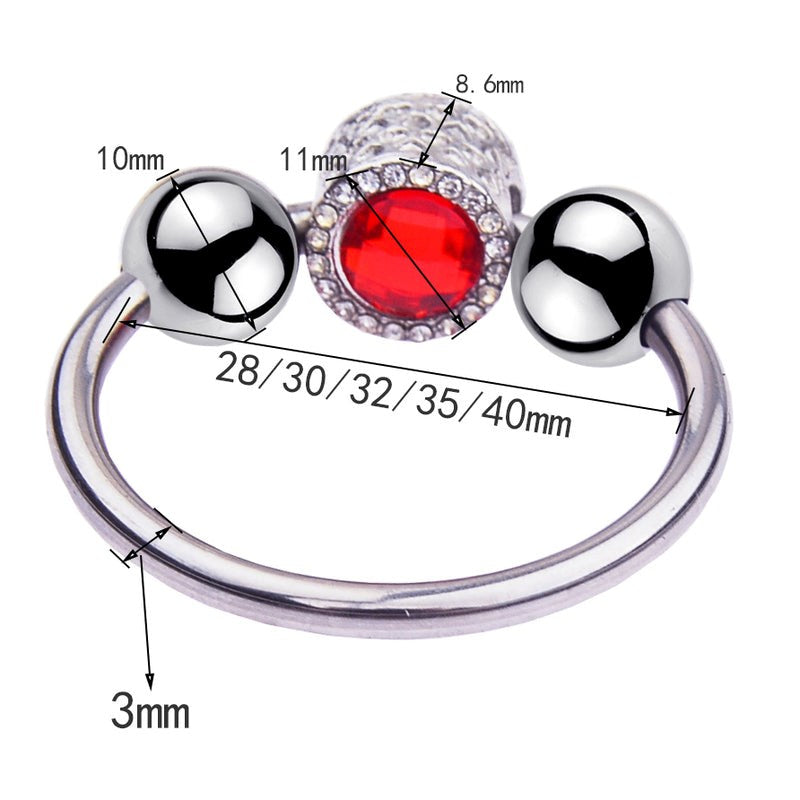 Harry Guy Glans Ring With Red Gem Best Price Sex Toys - - Cock Rings