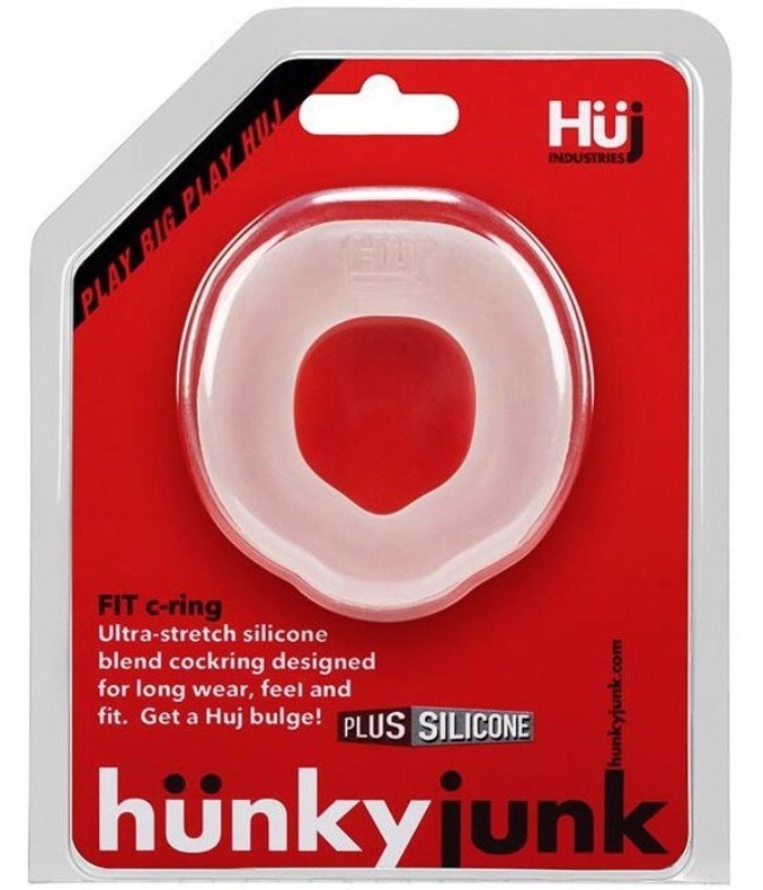 Hunkyjunk FIT Ergo Long-Wear C-Ring For Bigger Erections - Tar - Cock Rings