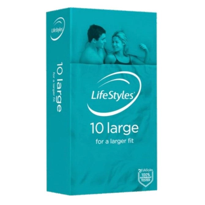 Lifestyle Larger Condoms 10 pieces For Harder Play - - Condoms