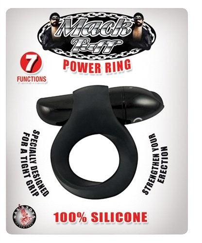 Mack Tuff Power Vibrating Cock Ring Black - - Cock Rings