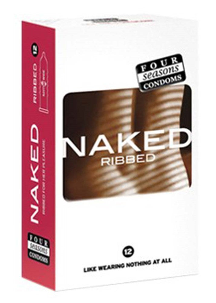 Naked Ribbed Condoms 12 pack For Bigger Erections - - Condoms