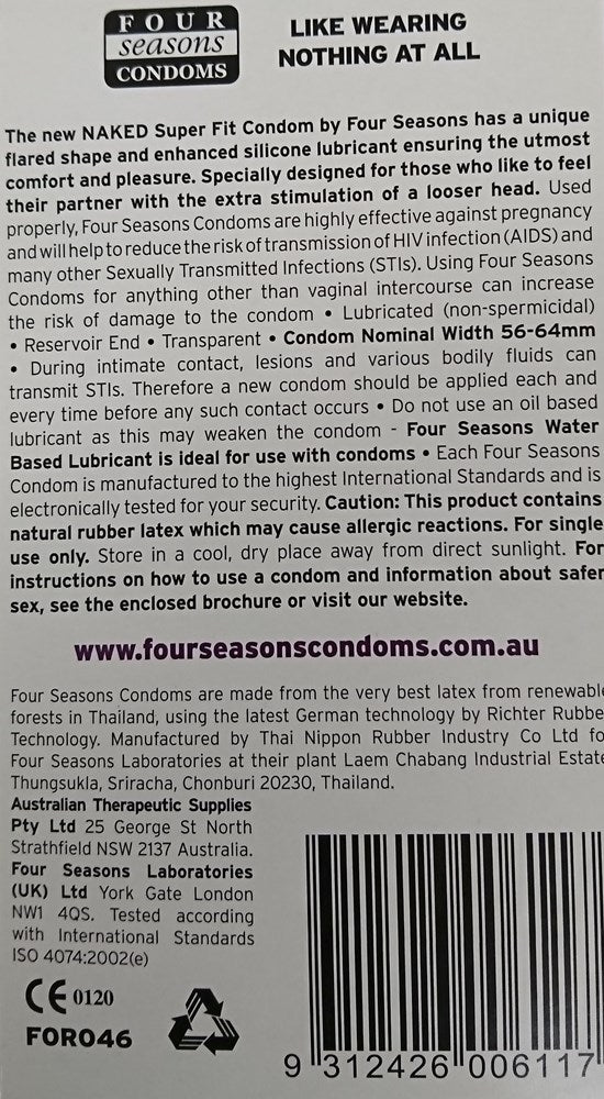 Naked Super Fit Condoms 12 pack Your Harder Sex Gear - - Condoms