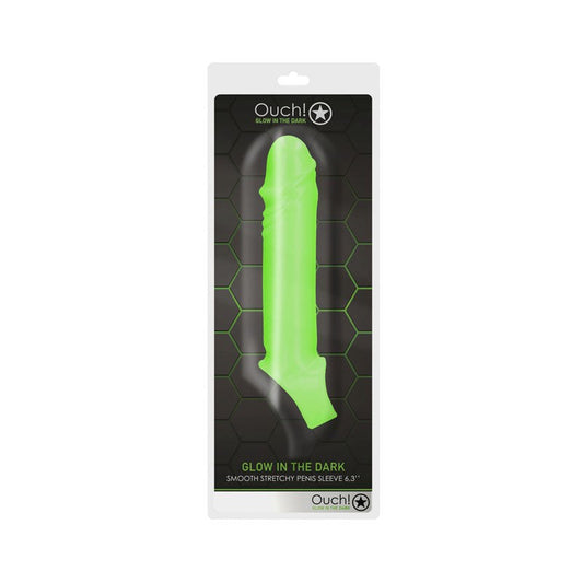 OUCH! Glow In Dark Smooth Stretchy Penis Sleeve - - Pumps, Extenders and Sleeves