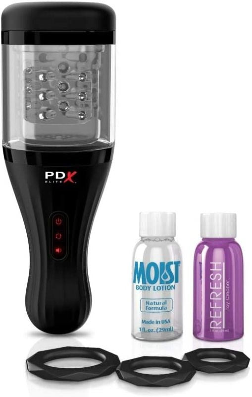 PDX Elite Talk Dirty Rotobator Vibrating Mens Masturbator - - Masturbators and Strokers