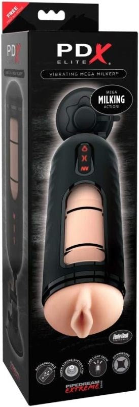 PDX Elite Vibrating Mega Milker Male Masturbator - - Masturbators and Strokers