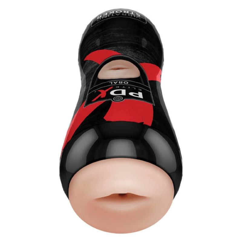 PDX Elite Vibrating Oral Sex Realistic Stroker - - Masturbators and Strokers