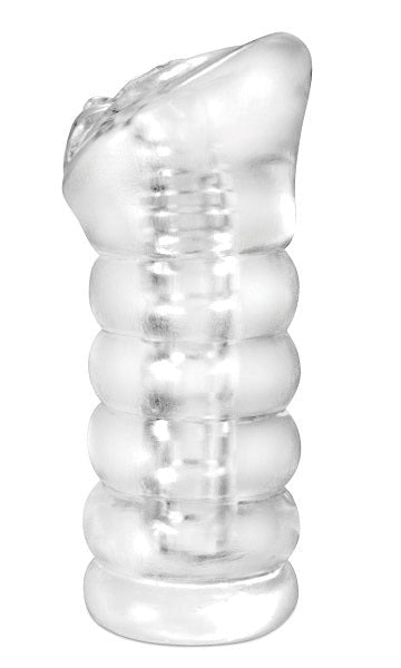 Pipedream Extreme Ribbed See Thru Male Stroker Clear Visual Masturbator - - Masturbators and Strokers