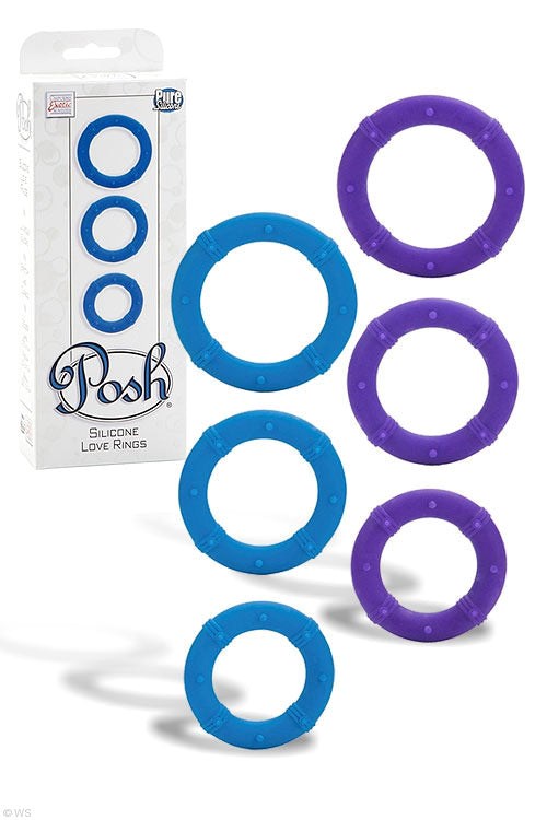 Posh Silicone Love Rings Enhance Your Size - Blue - Cock Rings